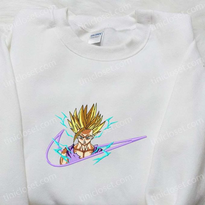 Dragon Embroidered Hoodie Gohan Super Saiyan X Swoosh Shirt Custom Nike Tee