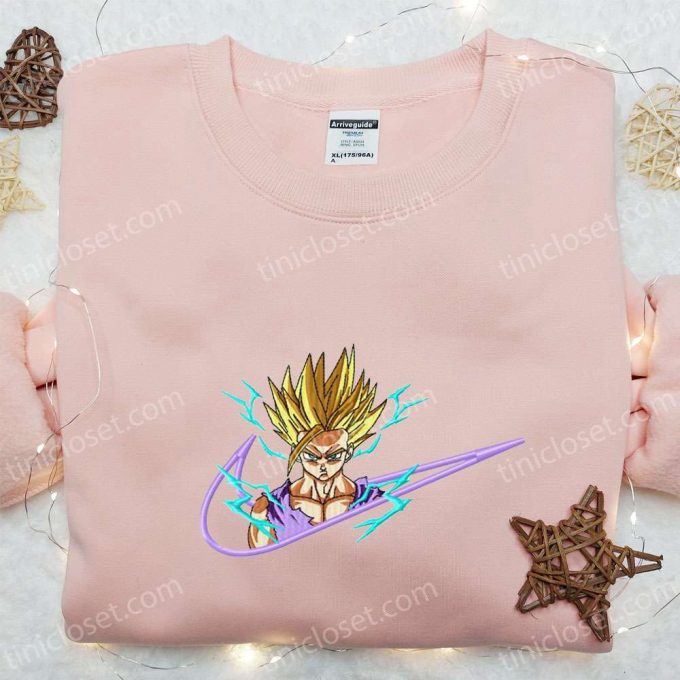 Dragon Embroidered Hoodie Gohan Super Saiyan X Swoosh Shirt Custom Nike Tee