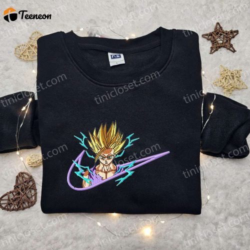 Dragon Embroidered Hoodie Gohan Super Saiyan x Swoosh Shirt Custom Nike Tee