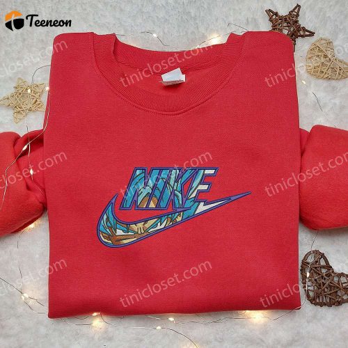 Goku Blue x Nike Embroidered Shirt: Dragon Ball Custom Nike Tee