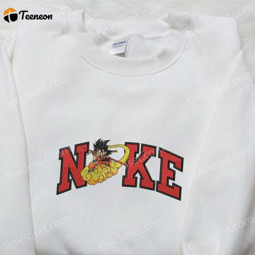 Goku Cloud x Nike Anime Embroidered Tshirt: Dragon Ball & Nike Inspired Shirt