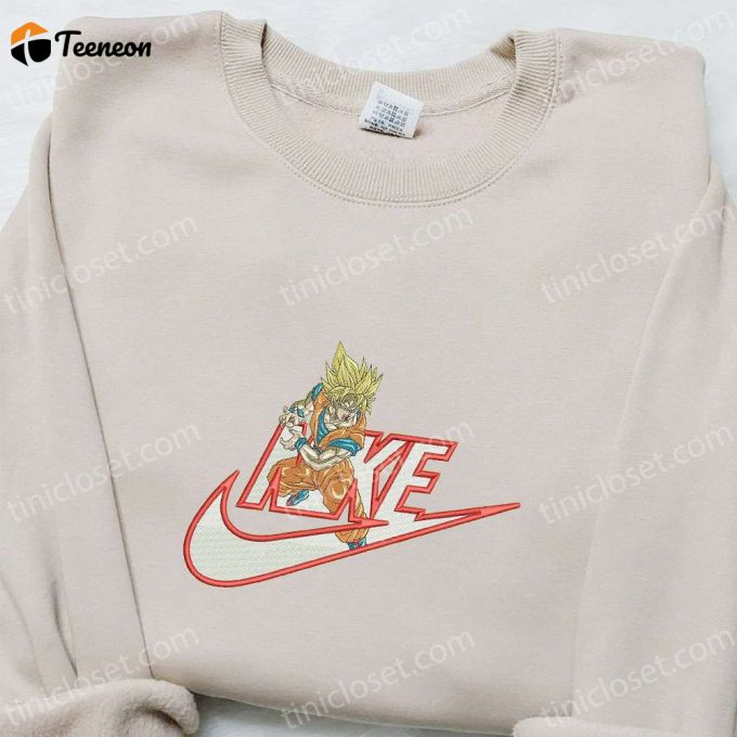 Anime Goku Kameha X Nike Embroidered Sweatshirt – Dragon Ball Shirt B Gift For Men Women Family Gift Ideas