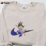 Goku Kid Anime x Swoosh Embroidered Hoodie & Dragon Ball Shirt – Cool Anime Clothing