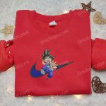 Goku Kid Anime x Swoosh Embroidered Hoodie & Dragon Ball Shirt – Cool Anime Clothing