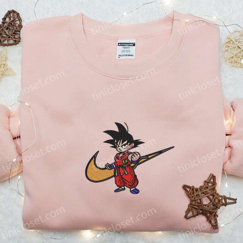 Goku Kid x Nike Swoosh Anime Embroidered Sweatshirt – Dragon Ball & Nike Inspired Shirt