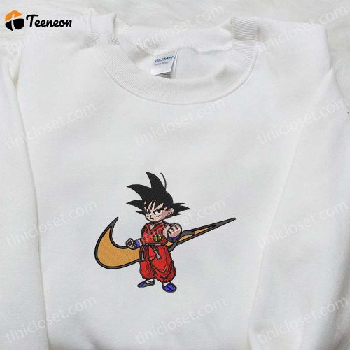 Goku Kid x Nike Swoosh Anime Embroidered Sweatshirt – Dragon Ball & Nike Inspired Shirt