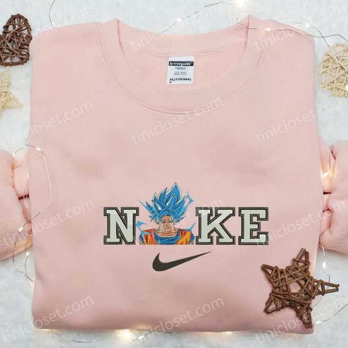 Goku Super Saiyan Blue X Nike Anime Embroidered Shirt – Dragon Ball &Amp; Nike Inspired D Gift For Men Women