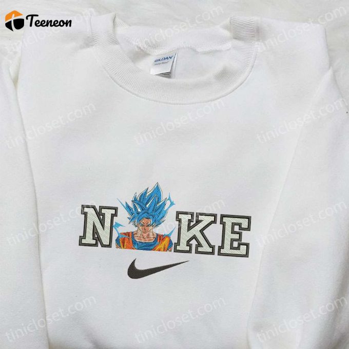 Goku Super Saiyan Blue X Nike Anime Embroidered Shirt – Dragon Ball &Amp;Amp; Nike Inspired D Gift For Men Women