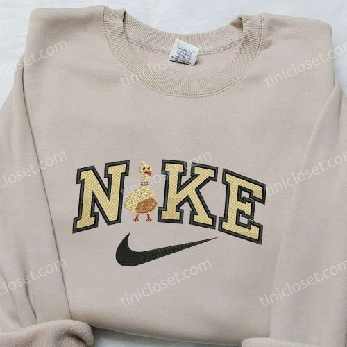 Gold Duck x Nike Embroidered Shirt: Animal & Custom D Gift for Men Women for Unique Style