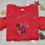 Disney Characters Embroidered Hoodie Goofy Ho Ho Ho Candy Canes Shirt Christmas Sweatshirt