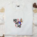 Disney Characters Embroidered Hoodie Goofy Ho Ho Ho Candy Canes Shirt Christmas Sweatshirt