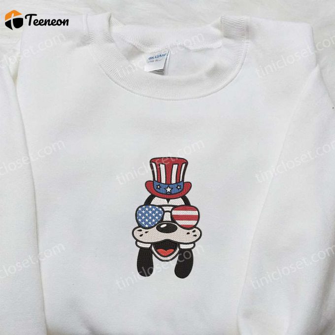 Goofy In American Glasses: Disney Embroidered Shirt B Gift For Men Women Patriotic Shirts