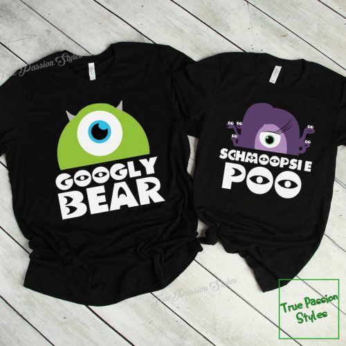 Googly Bear and Schmoopsie Poo Couple Shirts: Fun Matching Tees for Lovebirds!