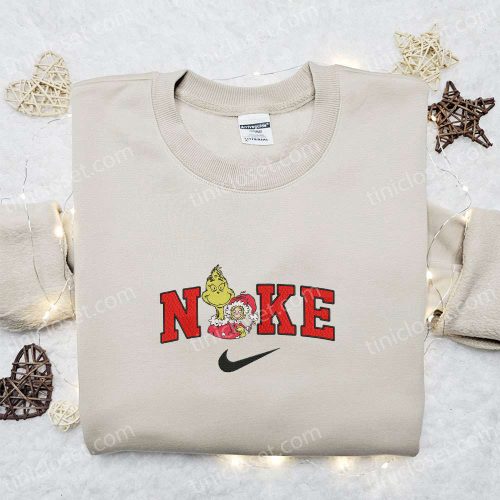 Grinch & Cindy Lou x Nike Christmas Sweatshirt: Embroidered Movie Merry Shirt B Gift for Men Women Gift Ideas