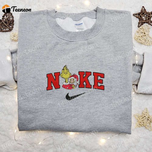 Grinch & Cindy Lou x Nike Christmas Sweatshirt: Embroidered Movie Merry Shirt B Gift for Men Women Gift Ideas