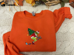 Show Your Holiday Spirit with Grinch Christmas Tree Embroidered Shirt – Festive and Unique Apparel for the Season