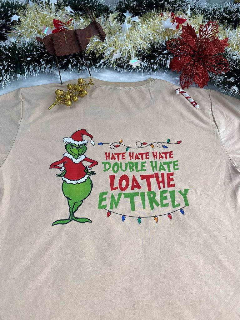 Spread Holiday Cheer With Grinch Double Hate Shirt – Unique Festive Design!