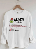 Stay cozy in style with our Grinch To Do List Sweatshirt – Perfect for Casual Comfort!