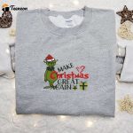 Grinch Trump Make Christmas Great Embroidered Sweatshirt – Movie Fun Shirt B Gift for Men Women Gift Ideas