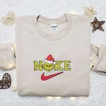 Grinch x Nike Movie Embroidered Hoodie & Christmas Shirt: B Gift for Men Women Family Gift Ideas