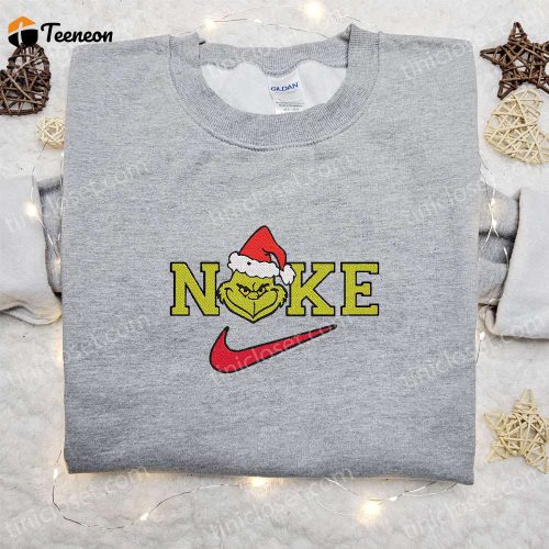 Grinch x Nike Movie Embroidered Hoodie & Christmas Shirt: B Gift for Men Women Family Gift Ideas