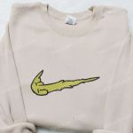 Grinch x Swoosh Embroidered Shirt & Christmas Hoodie: Custom Nike T-shirt