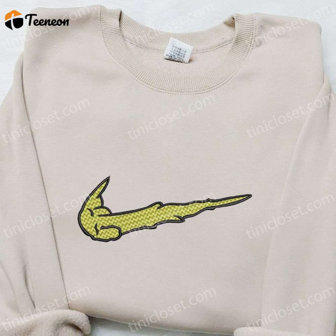 Grinch X Swoosh Embroidered Shirt &Amp;Amp; Christmas Hoodie: Custom Nike T-Shirt