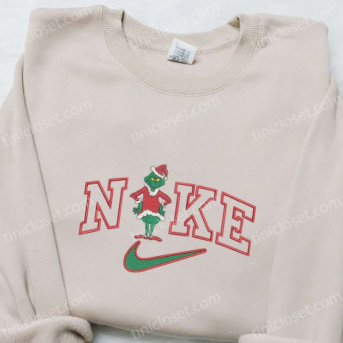 Grinch Xmas X Nike Embroidered Hoodie – Unique Nike Inspired Christmas Gift Idea