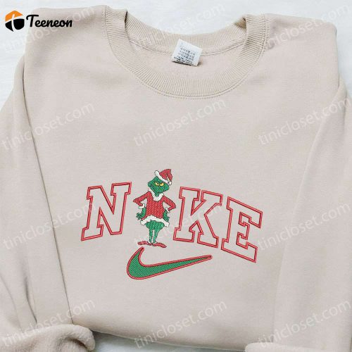 Grinch Xmas x Nike Embroidered Hoodie – Unique Nike Inspired Christmas Gift Idea