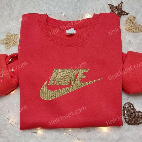 Gucci x Nike Logo Embroidered Shirt: Nike-Inspired B Gift for Men Women Family Gifts