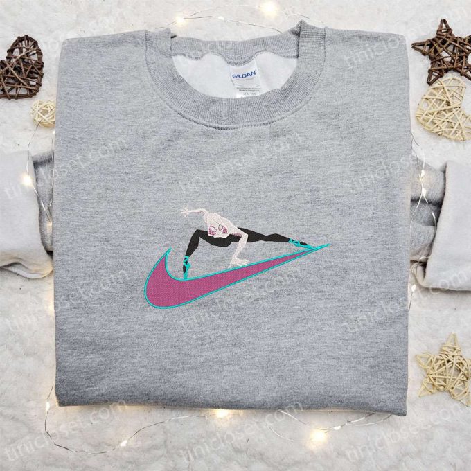 Gwen Stacy X Nike Swoosh &Amp; Marvel Cosmic Embroidered Shirts Nike Inspired D Gift For Men Women