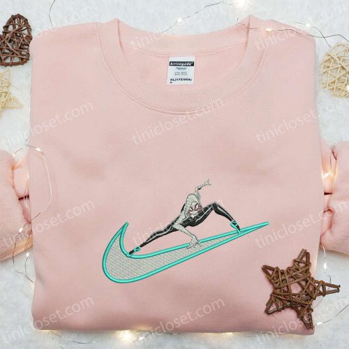 Marvel Comics Embroidered Hoodie Gwen x Swoosh Movie Shirt Custom Nike T-shirt