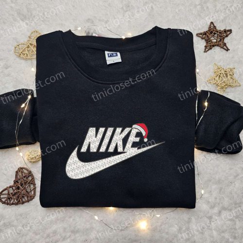 Hat Xmas x Nike Embroidered Shirt & Hoodie: B Gift for Men Women Christmas Gift Ideas