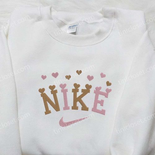 Heart Love x Nike Embroidered Shirt – B Gift for Men Women Valentine s Day Gift with Nike Inspired Logo