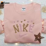 Heart Love x Nike Embroidered Shirt – B Gift for Men Women Valentine s Day Gift with Nike Inspired Logo