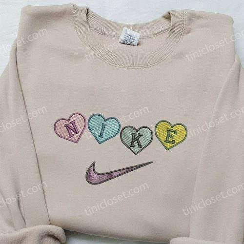 Nike Heart Love Embroidered Sweatshirt: Perfect Valentine s Day Gift with Nike-Inspired Logo