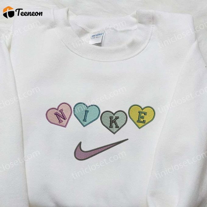 Nike Heart Love Embroidered Sweatshirt: Perfect Valentine S Day Gift With Nike-Inspired Logo