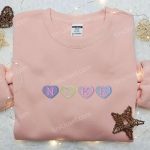 Heart Love x Nike Embroidered Sweatshirt: B Gift for Men Women Valentine’s Day Gift for Her Nike Inspired Logo Shirt