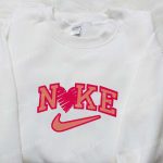 Valentine Heart x Nike Embroidered Shirt – B Gift for Men Women Family Gift Idea Stylish & Unique T-Shirt