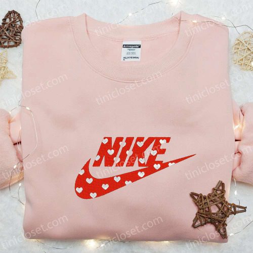 Custom Heart x Nike Embroidered Sweatshirt: B Gift for Men Women Valentine s Day Gift Idea with Custom Embroidered Shirt