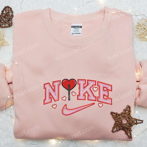 Heart x Nike Embroidered Sweatshirt: B Gift for Men Women Valentine s Day Gift Nike Inspired Shirt