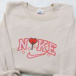 Heart x Nike Embroidered Sweatshirt: B Gift for Men Women Valentine s Day Gift Nike Inspired Shirt