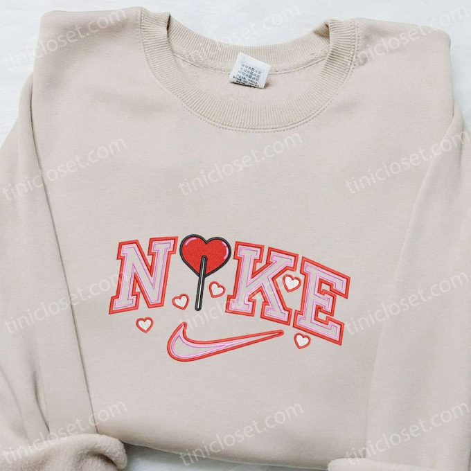 Heart X Nike Embroidered Sweatshirt: B Gift For Men Women Valentine S Day Gift Nike Inspired Shirt