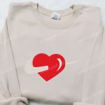 Nike Inspired Heart x Swoosh Embroidered Shirt Hoodie & Custom T-shirt – Enhance Your Style with Unique Nike Embroidery