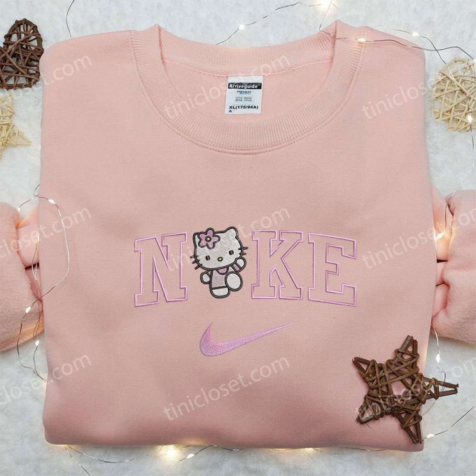 Hello Kitty X Nike Embroidered Shirt &Amp; Sweatshirt: Perfect Gifts For Daughter Nike Inspired D Gift For Men Women