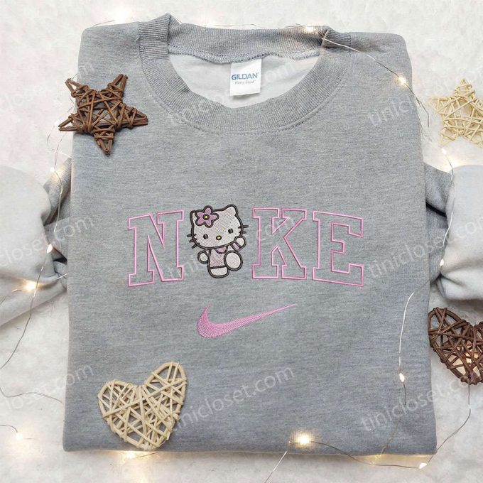 Hello Kitty X Nike Embroidered Shirt &Amp; Sweatshirt: Perfect Gifts For Daughter Nike Inspired D Gift For Men Women