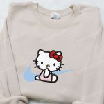 Hello Kitty x Nike Swoosh Cartoon Embroidered Sweatshirt & Shirt: Trendy Nike Inspired Apparel with Cute Hello Kitty D Gift for Men Women