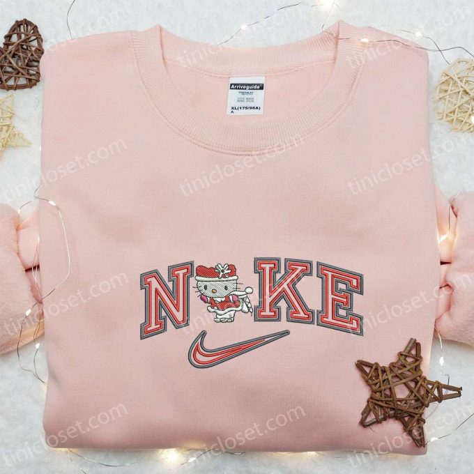 Hello Kitty Xmas X Nike Cartoon Embroidered Sweatshirt &Amp; Shirt: Cute Collaboration For Fashion Lovers