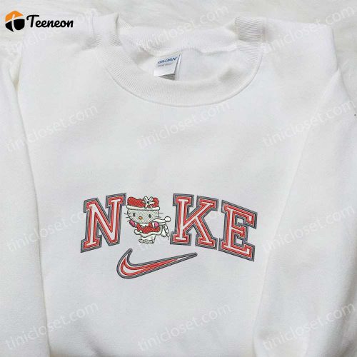 Hello Kitty Xmas x Nike Cartoon Embroidered Sweatshirt & Shirt: Cute Collaboration for Fashion Lovers