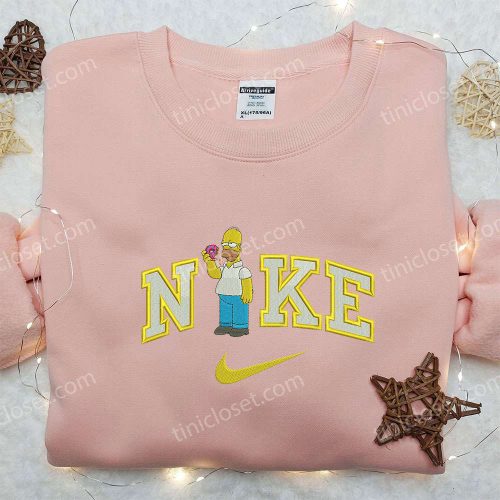 Simpsons Homer Eating Donut x Nike Embroidered Shirt – Customized & Trendy Nike Shirt